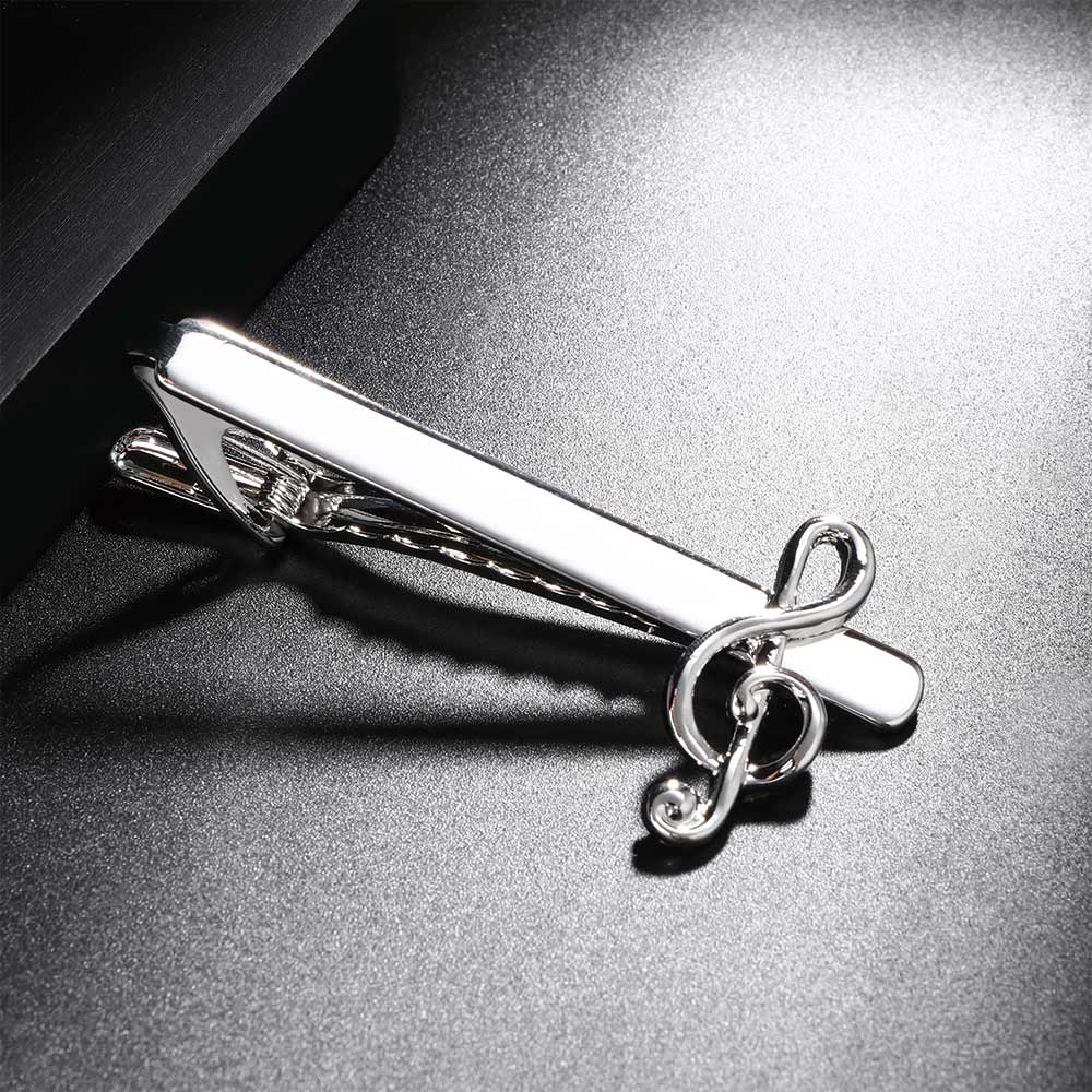 Audio Music Notes - Fashion Men Tie Clip Treble Clef