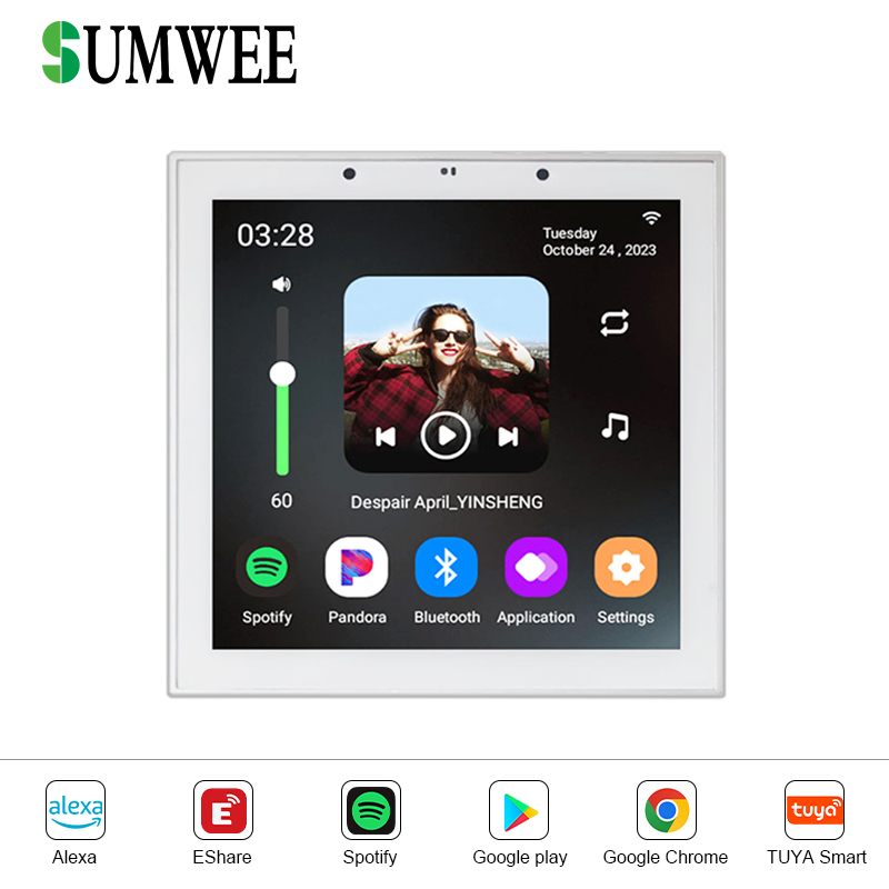 Audio Music In Background - Smart Home Touch Screen 4 Inch