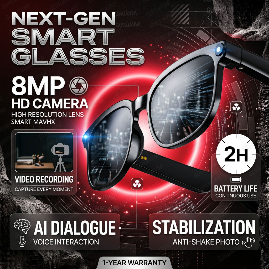 Wireless Smart Camera Glasses  - огляд і ціна Audio Music Arabic
