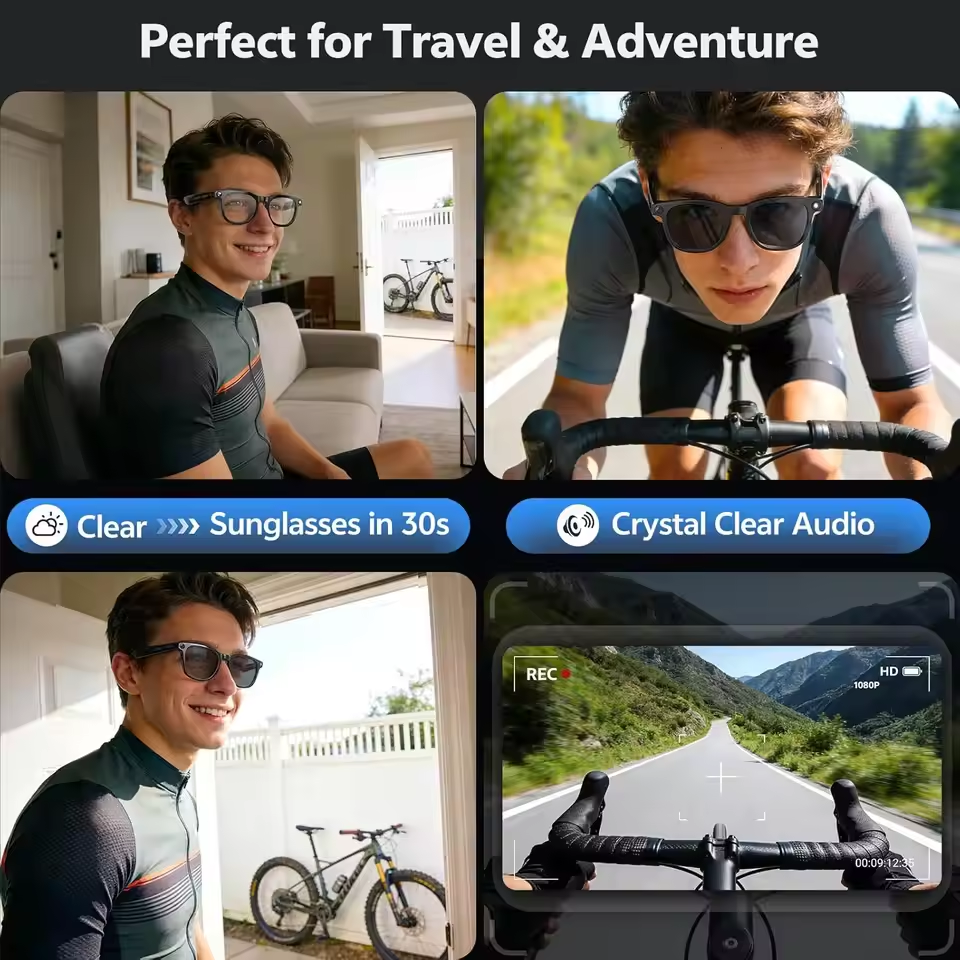 Wireless Smart Camera Glasses  - огляд і ціна Audio Music Arabic