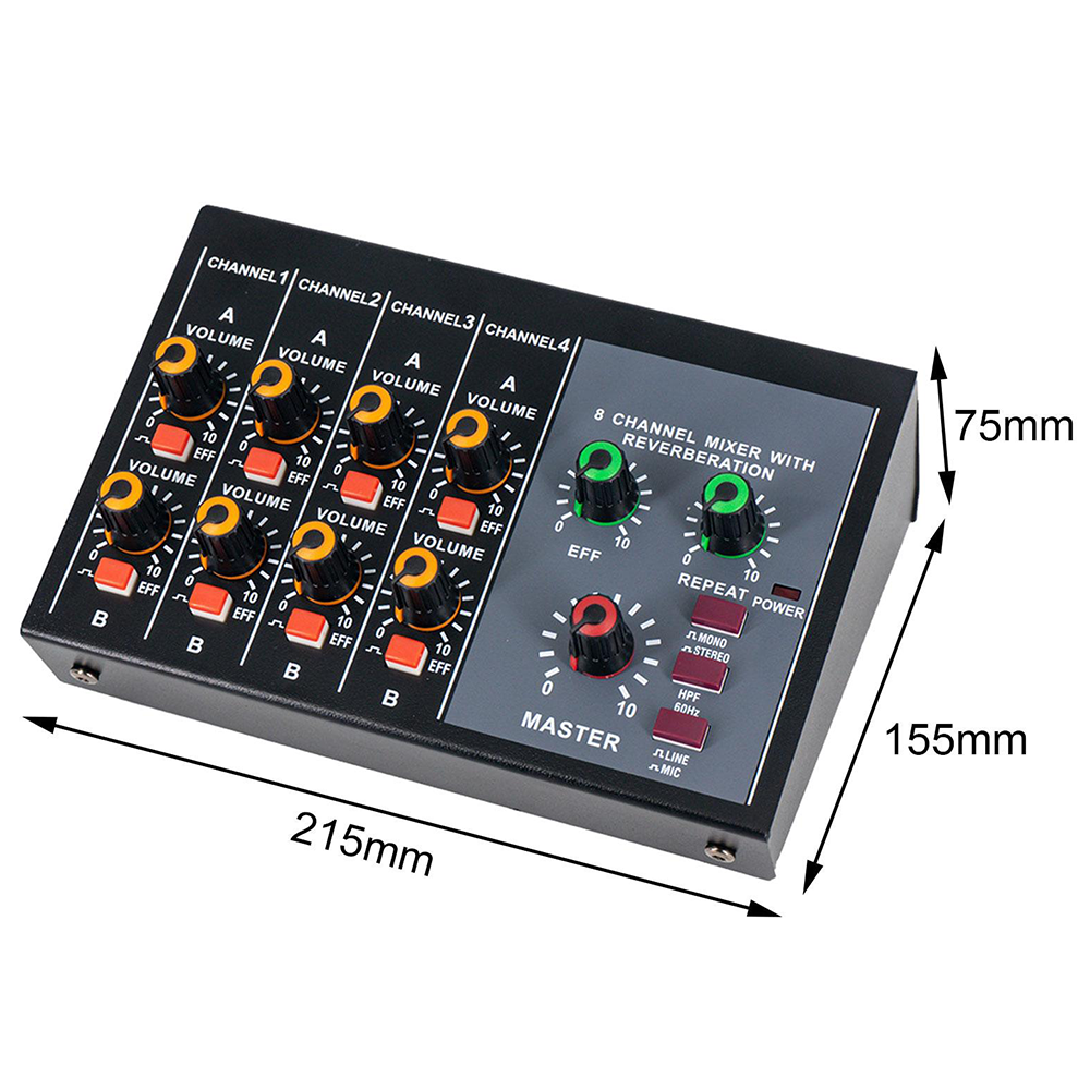 8 Channel Mixer - Mini 8 Compa - огляд і ціна Audio Music Dj