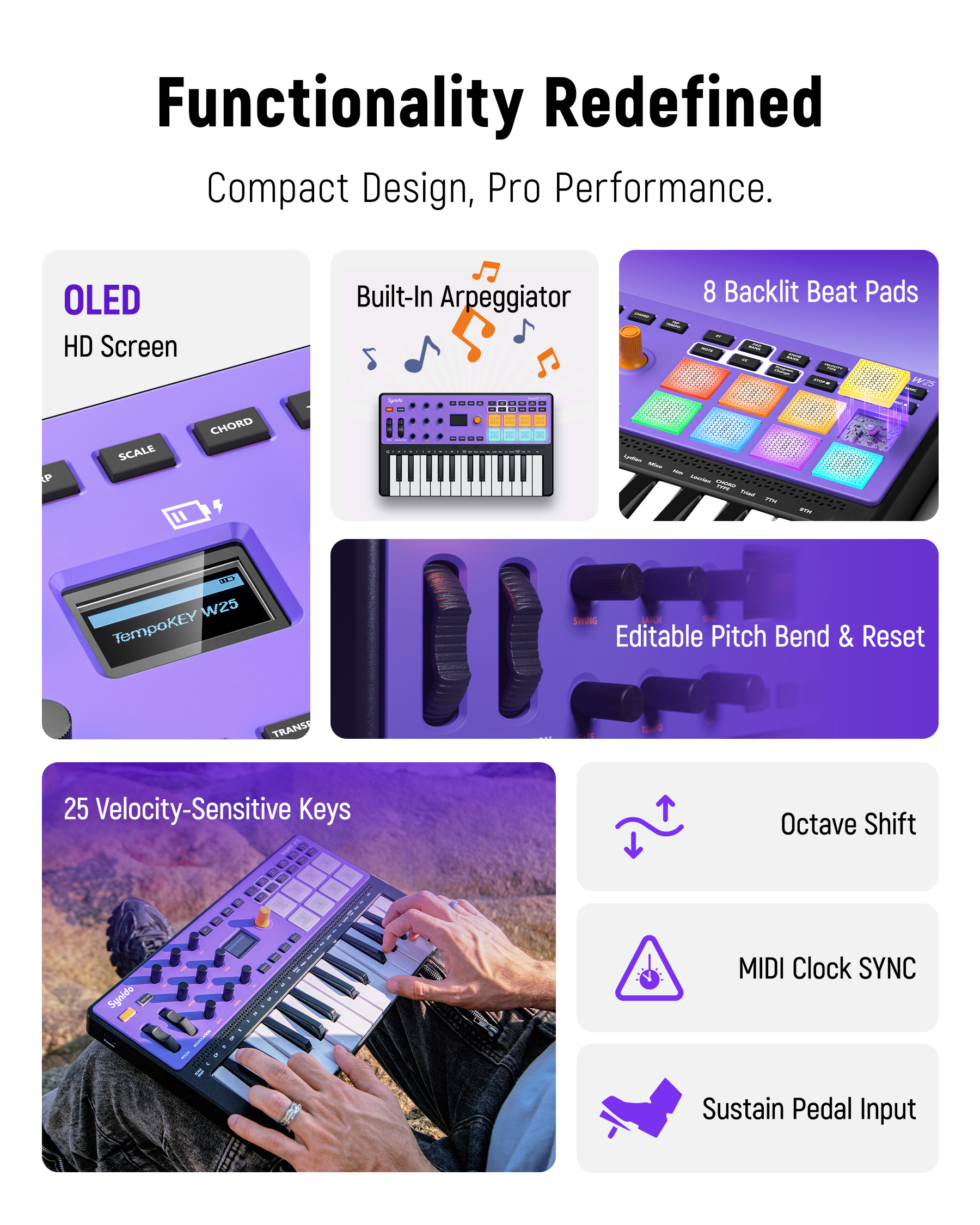 Synido TempoKEY W25 Wireless M - огляд і ціна Audio Music Maker