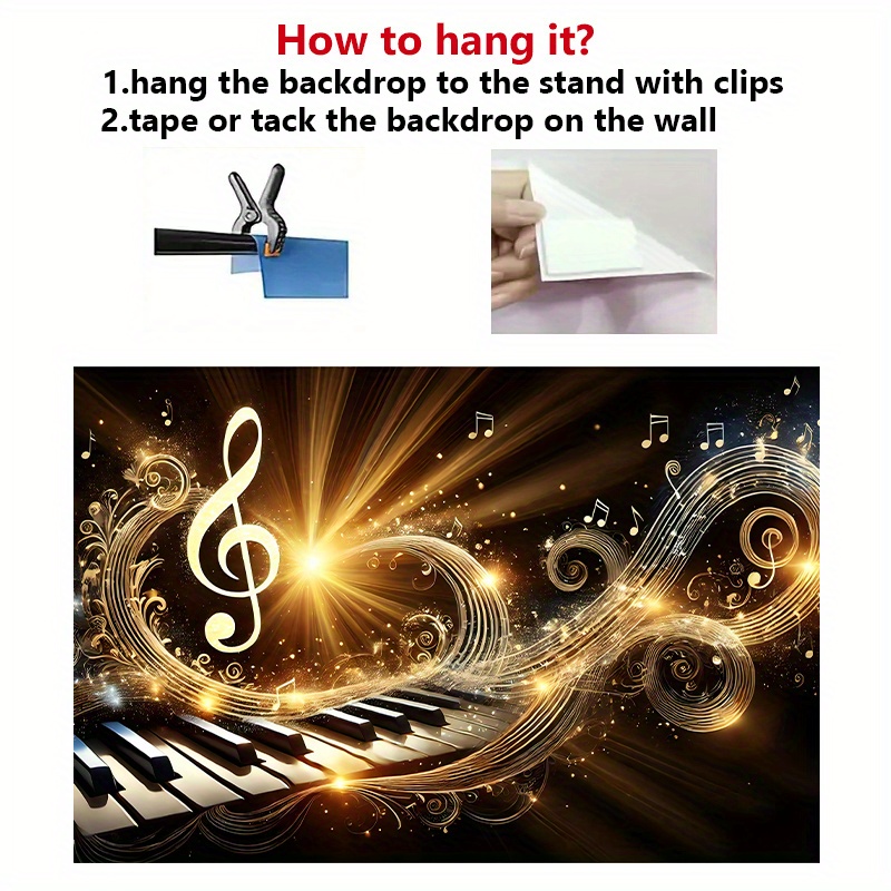 One 2D background banner, pian - огляд і ціна Audio Music Notes