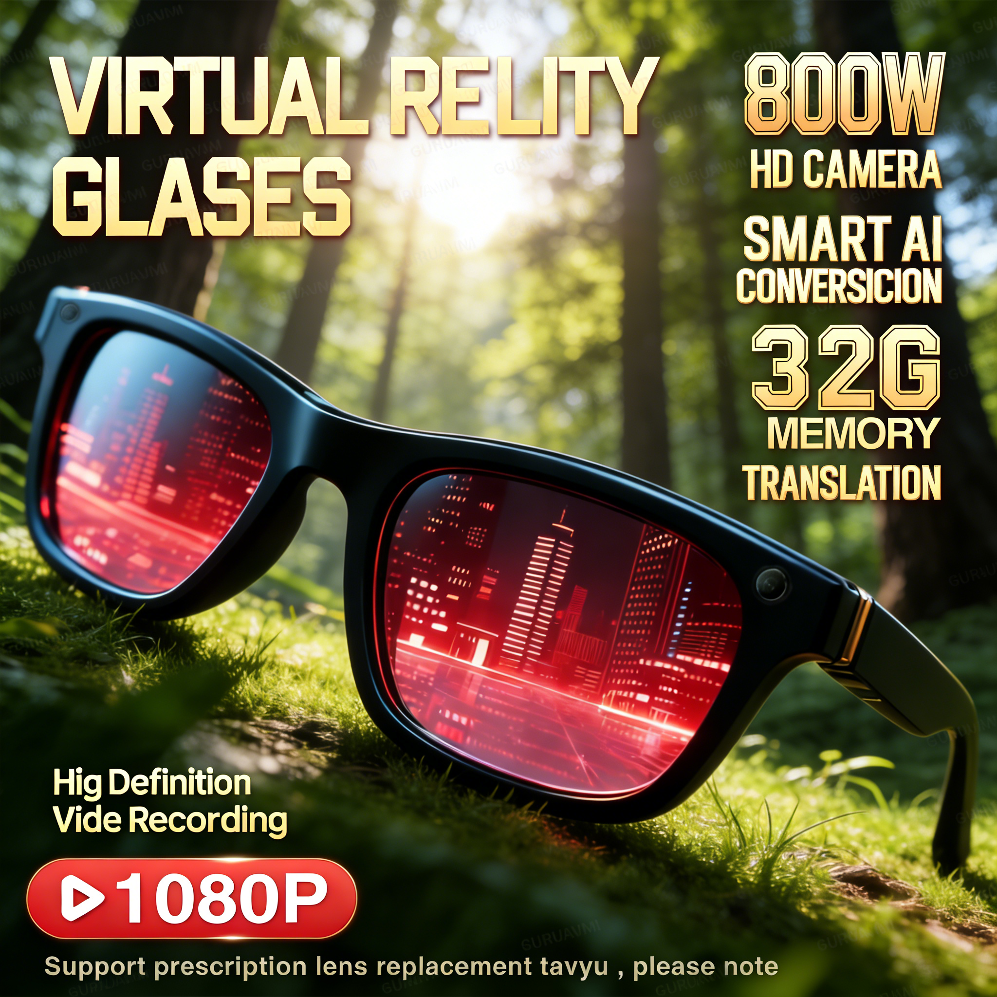2026 New AI Smart Glasses with - огляд і ціна Audio Music Arabic