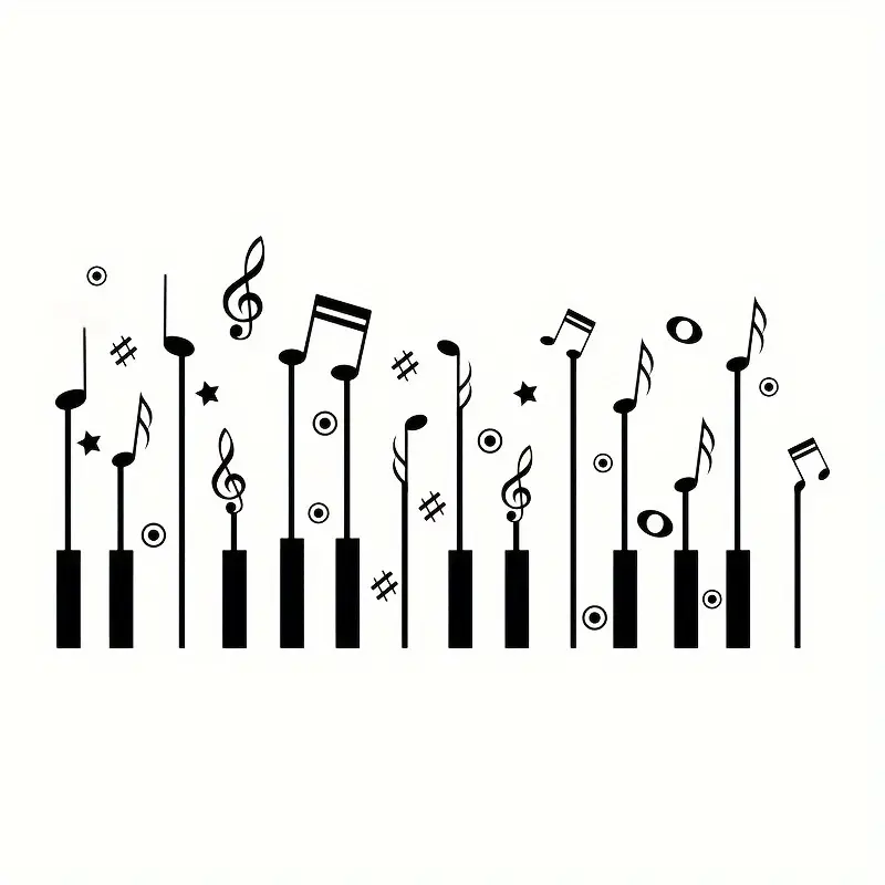 1pc Creative Wall Sticker, Mus - огляд і ціна Audio Music Notes