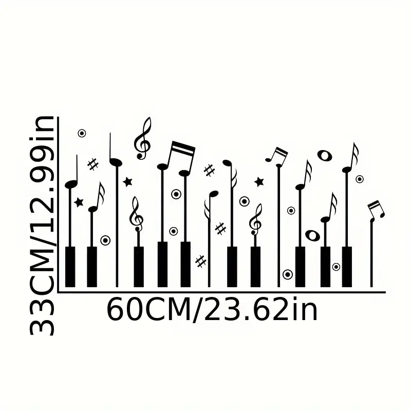 1pc Creative Wall Sticker, Mus - огляд і ціна Audio Music Notes