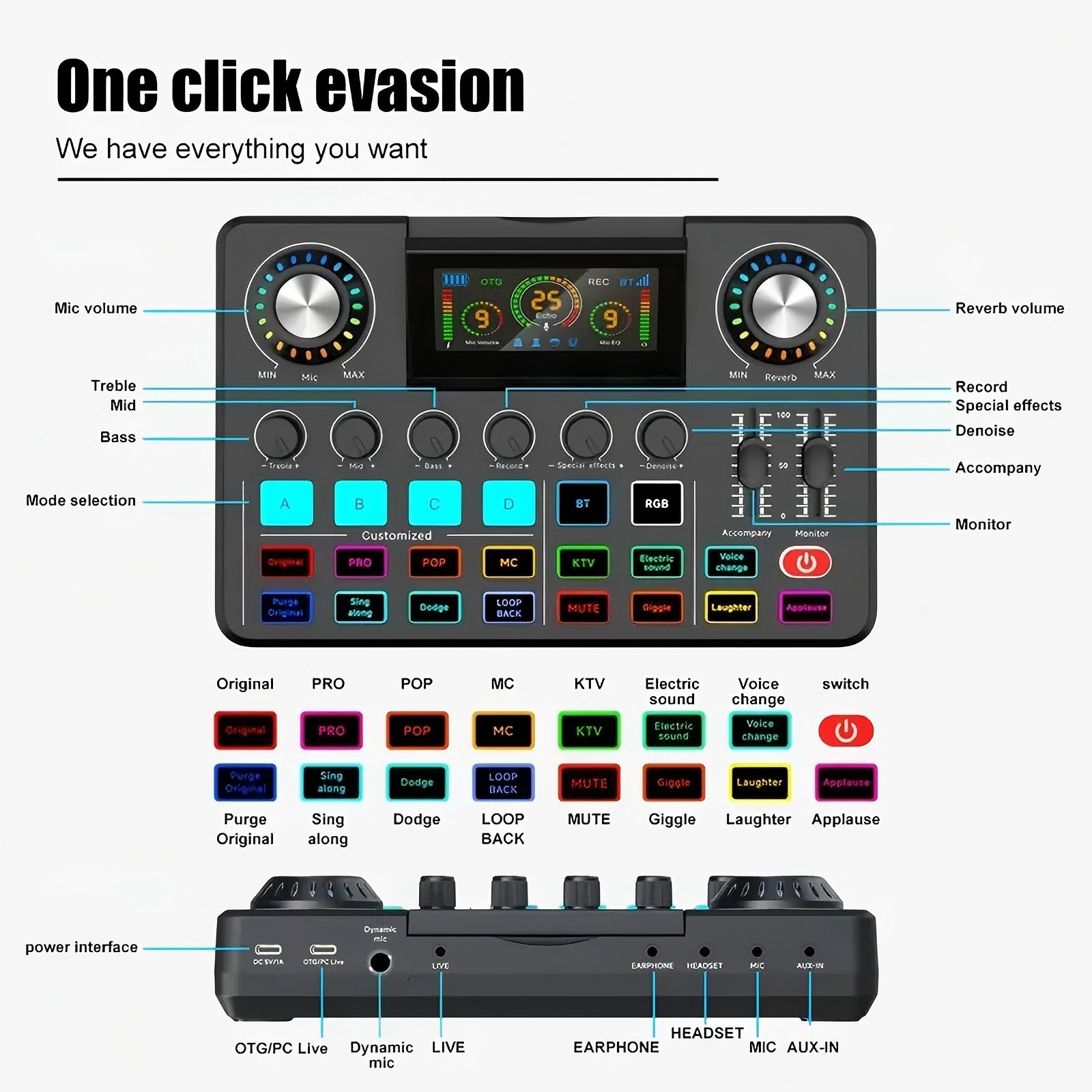 Audio Mixer, Live Sound Card w - огляд і ціна Audio Music Dj