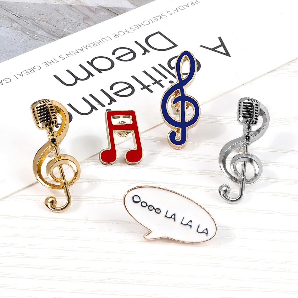 Microphone Music Note Brooch G - огляд і ціна Audio Music Notes